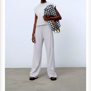 COPY - Zara- FLOWY WIDE LEG PANT & OVERSIZED TOP SET.